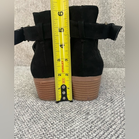 JustFab Black Ankle Booties with Suede Finish - Picture 8 of 16